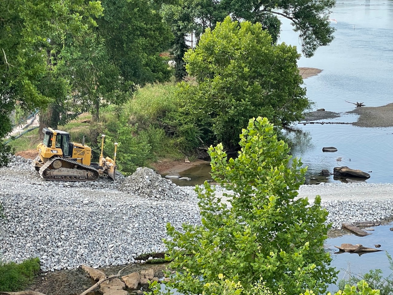 Cofferdam A with Bulldozer