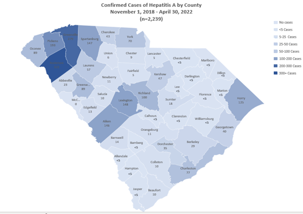 Hep A Cases Map